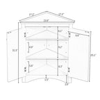 32-Inch 2-Door Corner Cabinet with Adjustable Shelves