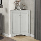 32-Inch 2-Door Corner Cabinet with Adjustable Shelves