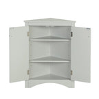 32-Inch 2-Door Corner Cabinet with Adjustable Shelves