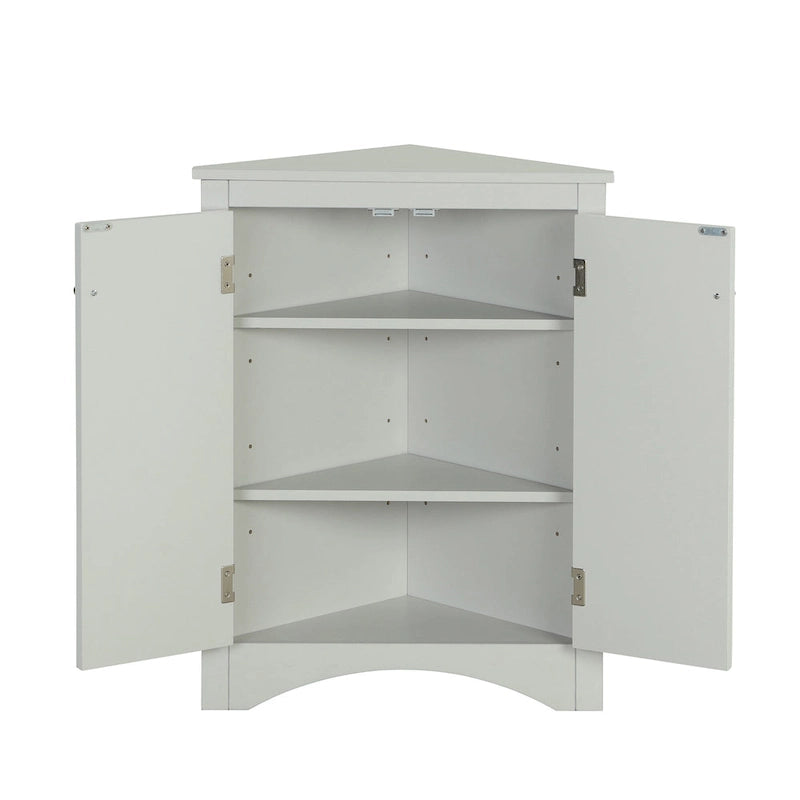 32-Inch 2-Door Corner Cabinet with Adjustable Shelves