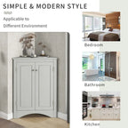 32-Inch 2-Door Corner Cabinet with Adjustable Shelves