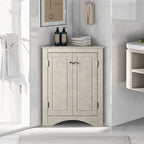 32-Inch 2-Door Corner Cabinet with Adjustable Shelves