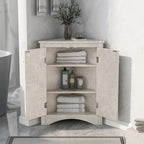 32-Inch 2-Door Corner Cabinet with Adjustable Shelves