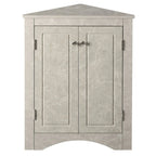 32-Inch 2-Door Corner Cabinet with Adjustable Shelves