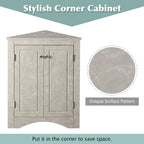 32-Inch 2-Door Corner Cabinet with Adjustable Shelves
