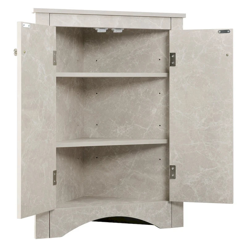 32-Inch 2-Door Corner Cabinet with Adjustable Shelves