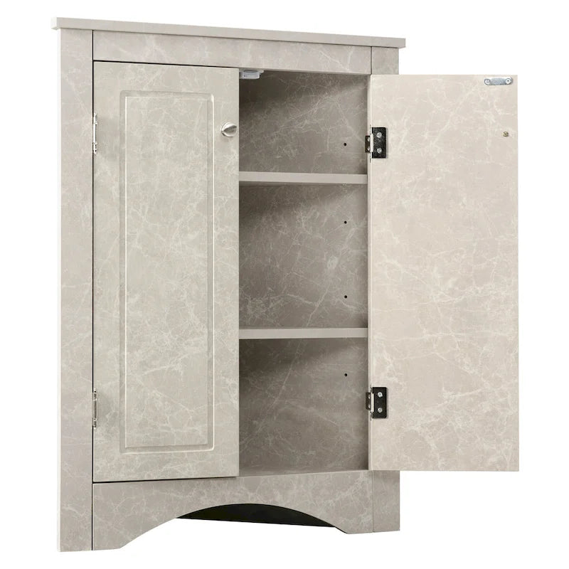 32-Inch 2-Door Corner Cabinet with Adjustable Shelves