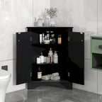 32-Inch 2-Door Corner Cabinet with Adjustable Shelves