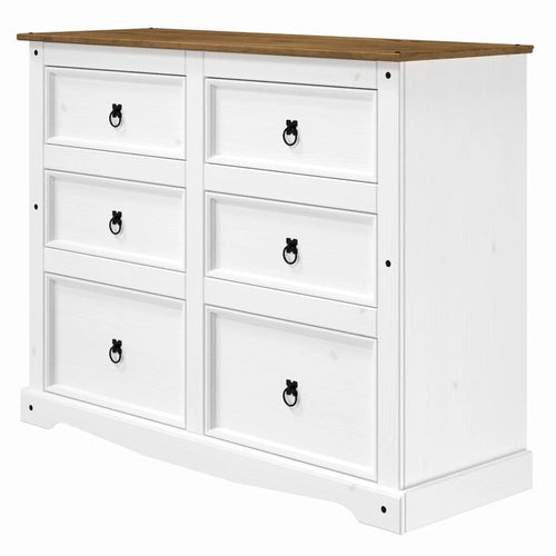 6-Drawer Wood Dresser with Pine Construction