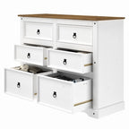 6-Drawer Wood Dresser with Pine Construction