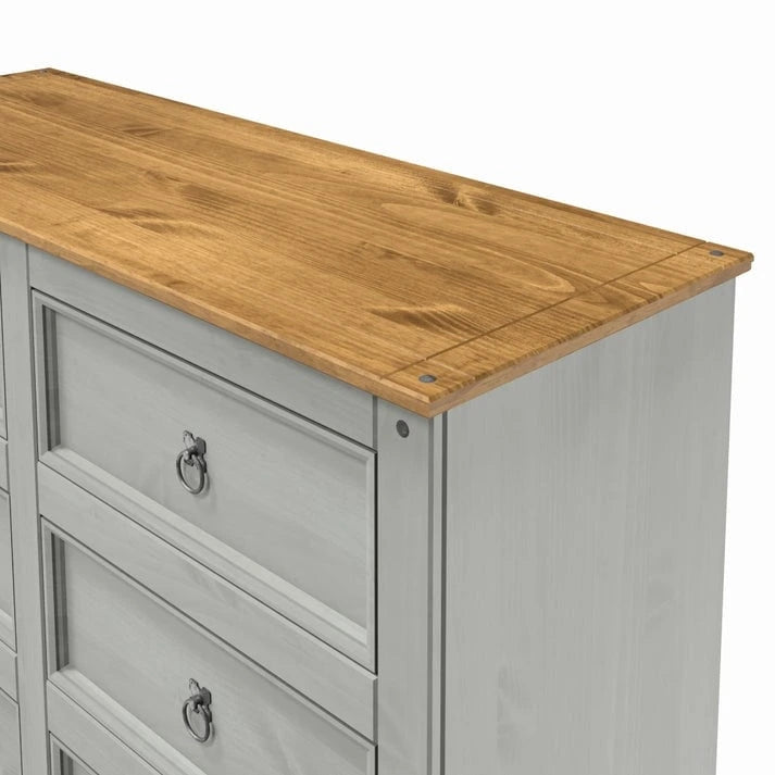 6-Drawer Wood Dresser with Pine Construction